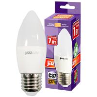 Лампа свд 220В E27 7Вт 3000К 560лм свеча C37 матовая Jazzway 