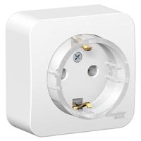 Бланка белый розетка открытая 1-мест заземление IP20 компакт