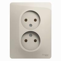Глосса молочный розетка скрытая 2-мест IP20 