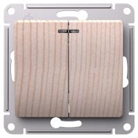 Глосса сосна выключатель 2кл с подсветкой скрытая 10А IP20 