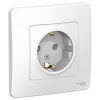 Бланка белый розетка скрытая 1-мест заземление IP20 
