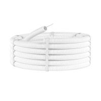 Труба гофра 20мм ПЛЛ безгалогеновая белый с протяжкой DKC 100м