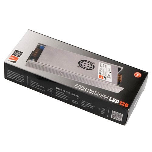 Блок питания (драйвер) BSPS 12V33,00A=400W IP20 3 г.гар. Jazzway