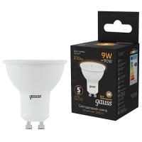 Лампа свд 220В GU10 9Вт 3000К 830лм MR16 прозрачная Gauss 