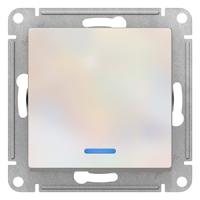 Атлас жемчуг выключатель 1кл с подсветкой скрытая 10А IP20 