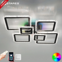 Светильник потолочный (люстра) свд 180Вт 3000-6500К 12000лм черный пульт диммер подсветка RGB,мобил