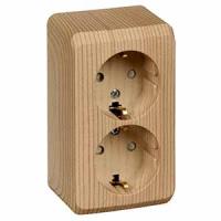 Этюд сосна розетка открытая 2-мест заземление шторки IP20 