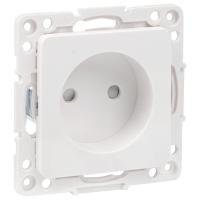 Стокгольм белый розетка скрытая 1-мест шторки IP20 