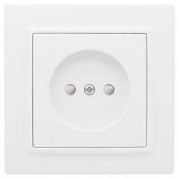 Минск белый розетка скрытая 1-мест шторки IP20 