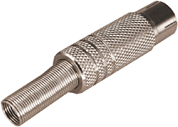 Разъём TV гнездо никель с пружиной