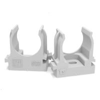 Держатель для трубы 20мм серый ПРОМРУКАВ 100шт для монтажного пистолета