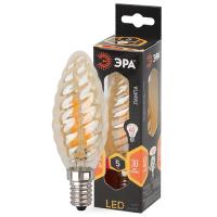 Лампа свеча витая свд Е14 5Вт 2700К 450лм BTW прозрачная золото филамент ЭРА 