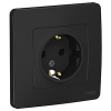 Бланка антрацит розетка скрытая 1-мест заземление IP20 