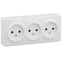 Эксперт белый розетка открытая 3-мест IP20 