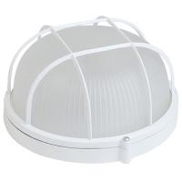 Светильник НПП 60Вт E27 круг белый с решеткой IP54 Баня SVET  -45 ... +125