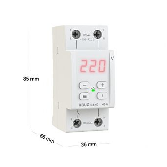 Реле напряжения 1ф 40А 2мод D2-40 Welrok 