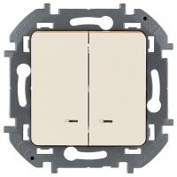 Инспириа слоновая кость выключатель 2кл с подсветкой скрытая 10А IP20 