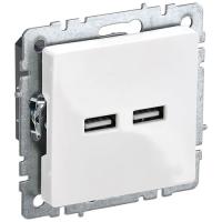 Брайт белый розетка USB A+A скрытая 2-ая 