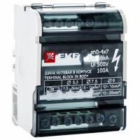 Шина нулевая 4*7 7групп в корпусе (кросс-модуль) на DIN-рейку/монтажную панель EKF 
