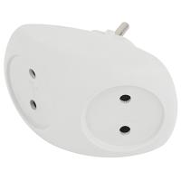 Разветвитель 2-мест 10А белый овал пластик ЭРА 