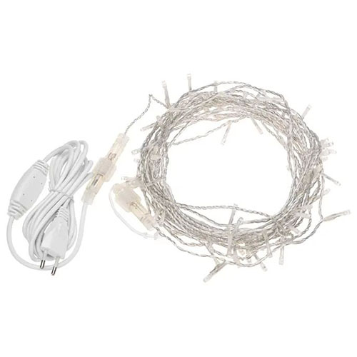 Гирлянда нить 20м теплый белый 150свд соединяемая IP44 прозрачный провод (до 5мод.) мерцание