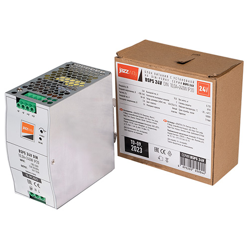 Блок питания 24В 240Вт IP20 Jazzway DIN-рейка