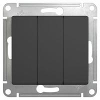 Глосса антрацит выключатель 3кл скрытая 10А IP20 