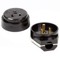 Разъем 32А 250В розетка+вилка открытая черный IP20 РШ-ВШ PlexUp