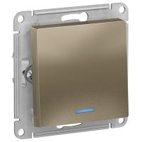 Атлас шампань выключатель 1кл с подсветкой скрытая 10А IP20 