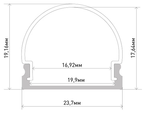 Профиль с экраном накладной 24*20*2000мм ЭРА крепеж+заглушки