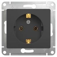 Глосса антрацит розетка скрытая 1-мест заземление IP20