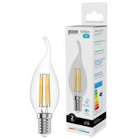 Лампа свеча на ветру свд Е14 10Вт 4100К 670лм СА35 прозрачная филамент Gauss