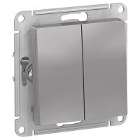 Атлас Аква алюминий выключатель 2кл скрытая 10А IP44