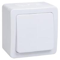 Гермес белый выключатель 1кл открытая 10А IP54 