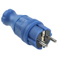 Вилка 16А прямая заземление синий каучук IP44 IEK аналог3580147