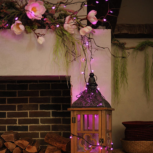 Гирлянда нить 10м розовый 100свд с контроллером IP20 зеленый провод 8режимов