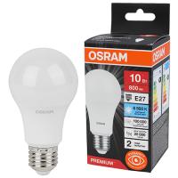 Лампа свд 220В Е27 10Вт 6500К 800лм стандарт A60 матовая Osram LED Value black 