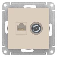 Атлас бежевый розетка RJ45+TV скрытая 2-ая  