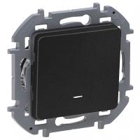 Инспириа выключатель скрытая антрацит 1кл 10А с подсветкой IP20 