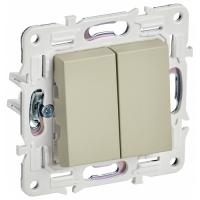 Сканди бежевый выключатель проходной 2кл скрытая 10А IP20 