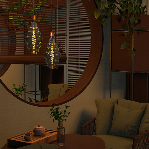 Лампа декор свд Е27 8,5Вт 1800К 165лм серая филамент Gauss Honeycomb