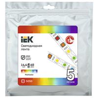 Лента свд 12В 14,4Вт/м 60свд/м RGB 5050 IP20 IEK 5м