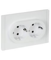 Фортепиано белый розетка скрытая 2-мест заземление шторки IP20 