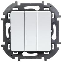 Инспириа белый выключатель 3кл скрытая 20А IP20