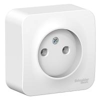 Бланка белый розетка открытая 1-мест IP20 