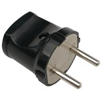 Вилка 10А прямая черный пластик IP20 IN HOME 4242