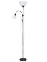 Торшер 2*60Вт E27+E14 черный