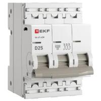 Автомат 3Р 25А D 4,5кА ВА47-63N EKF PROxima