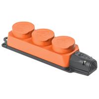 Колодка 3-мест 16А оранжевый каучук заземление IP44 IEK