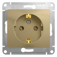 Глосса титан розетка скрытая 1-мест заземление шторки IP20 